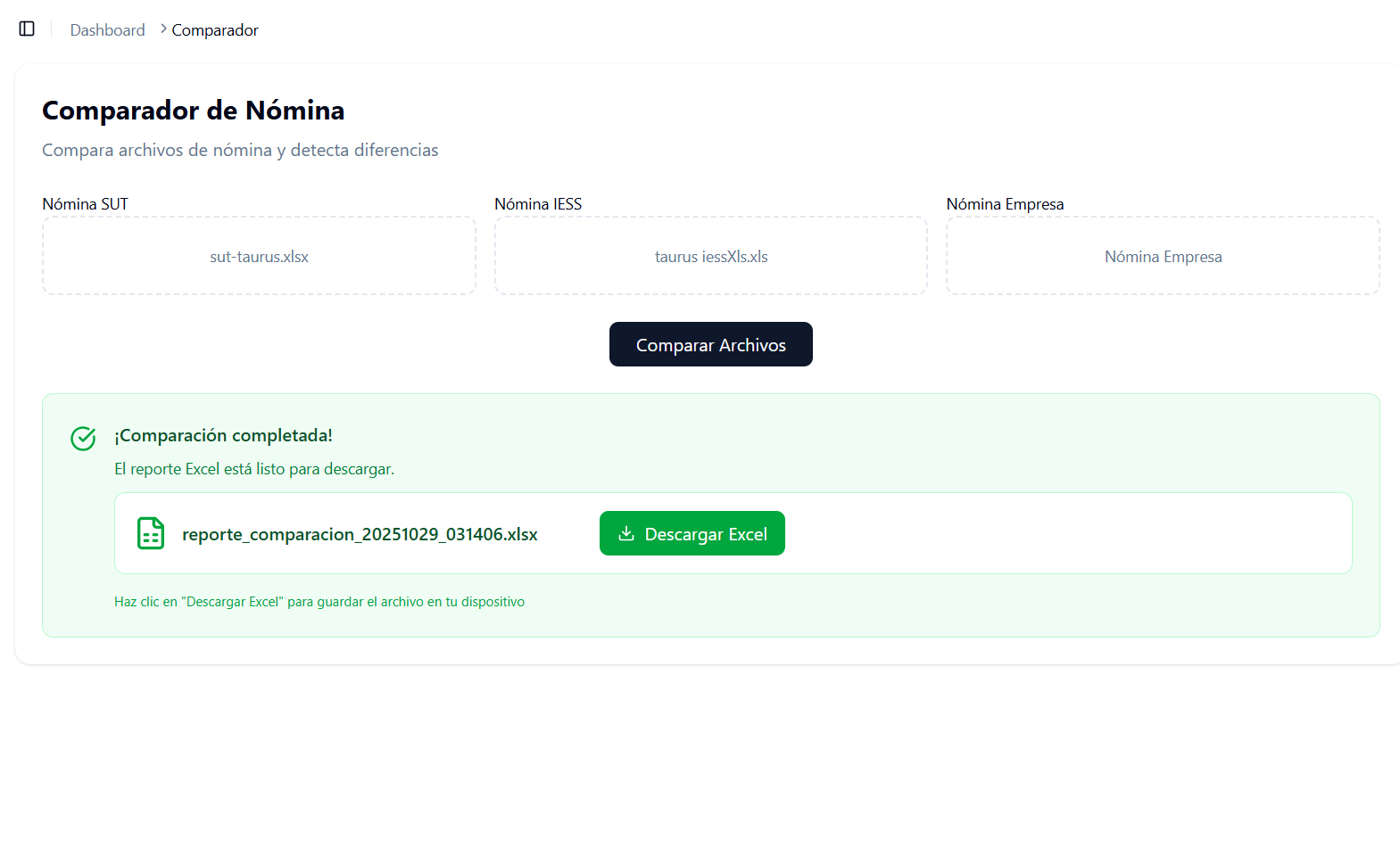 Labour.ec | Excel Comparator Automation for HR Compliance